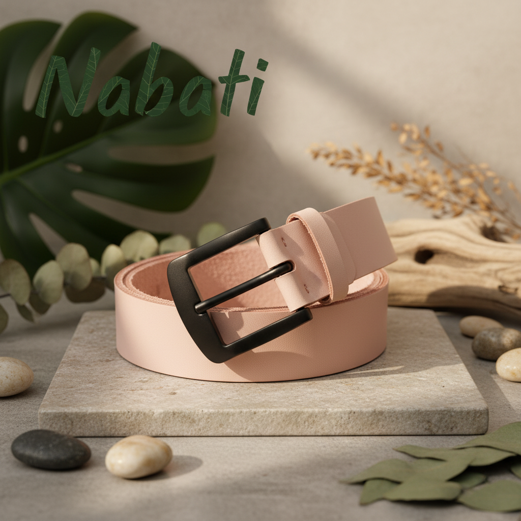 A belt made from leather with vegetable tanning processing, suitable for both men and women.